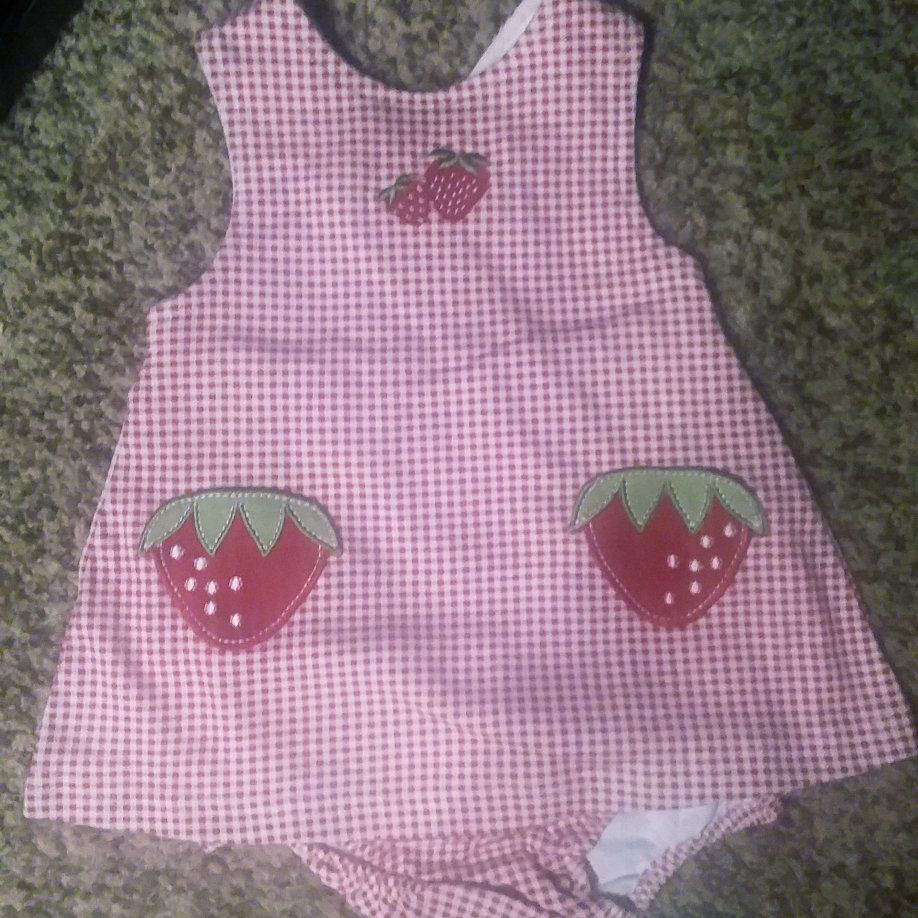 STRAWBERRY SUNSUIT...12 MOS.