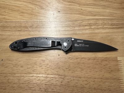 Kershaw 1660BLKWM Leek Blackwash Pocket Knife Ken Onion Design USA Made