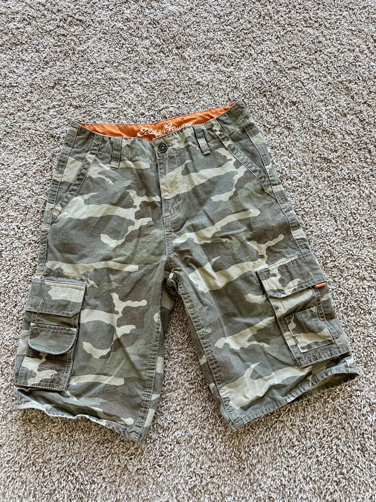 Eddie Bauer Cargo Shorts Boys Size 16 Camo