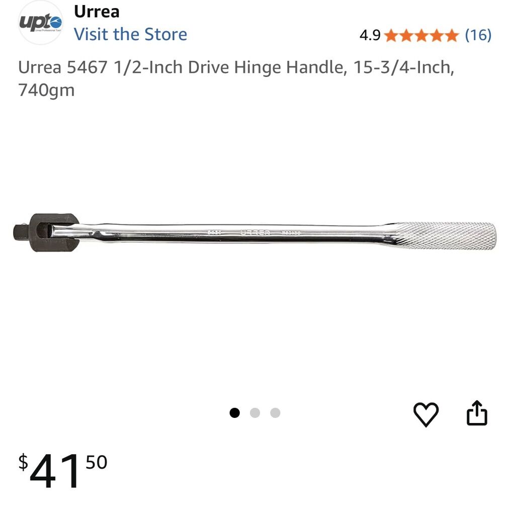 NEW! 1/2-Inch Drive Hinge Handle