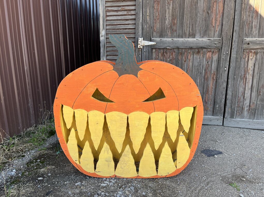 Giant Pumpkin Head Yard Display