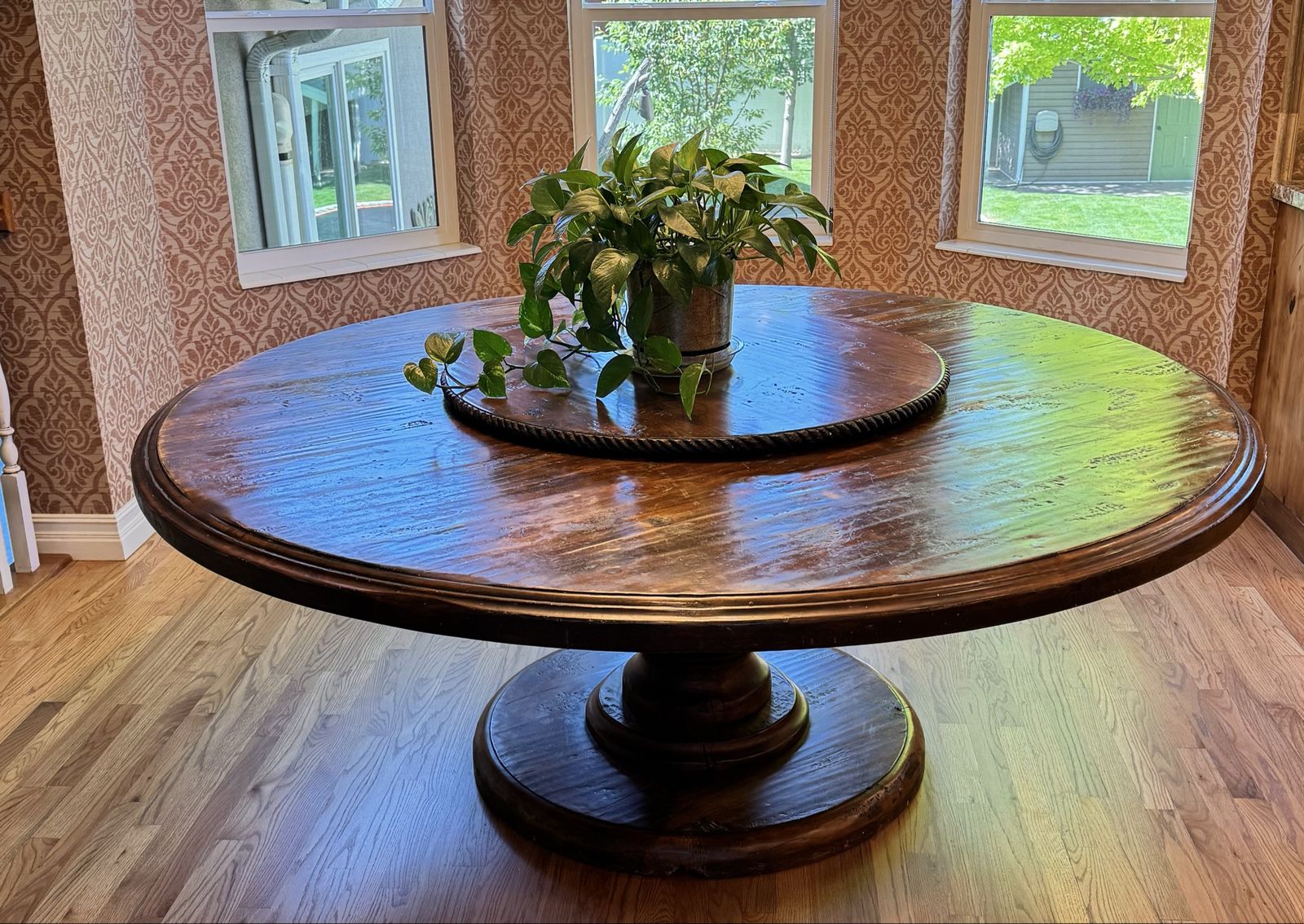 Gorgeous 6.5 foot custom-made, solid wood round table