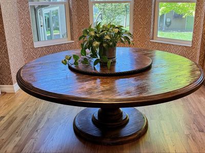 Gorgeous 6.5 foot custom-made, solid wood round table