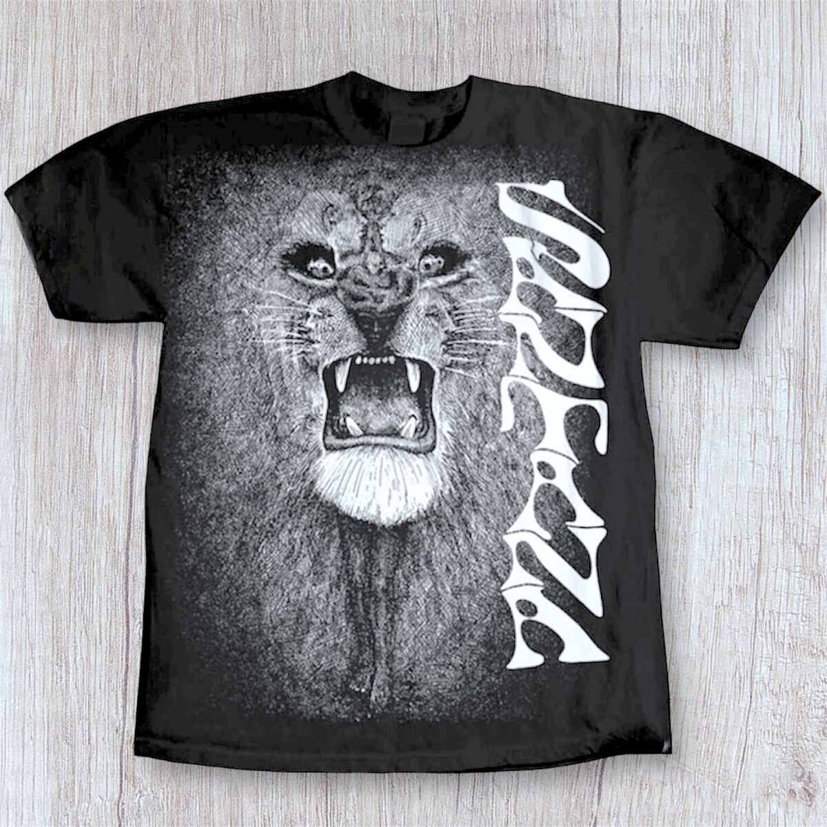 Santana White Lion Black T-Shirt - Mens Size XL
