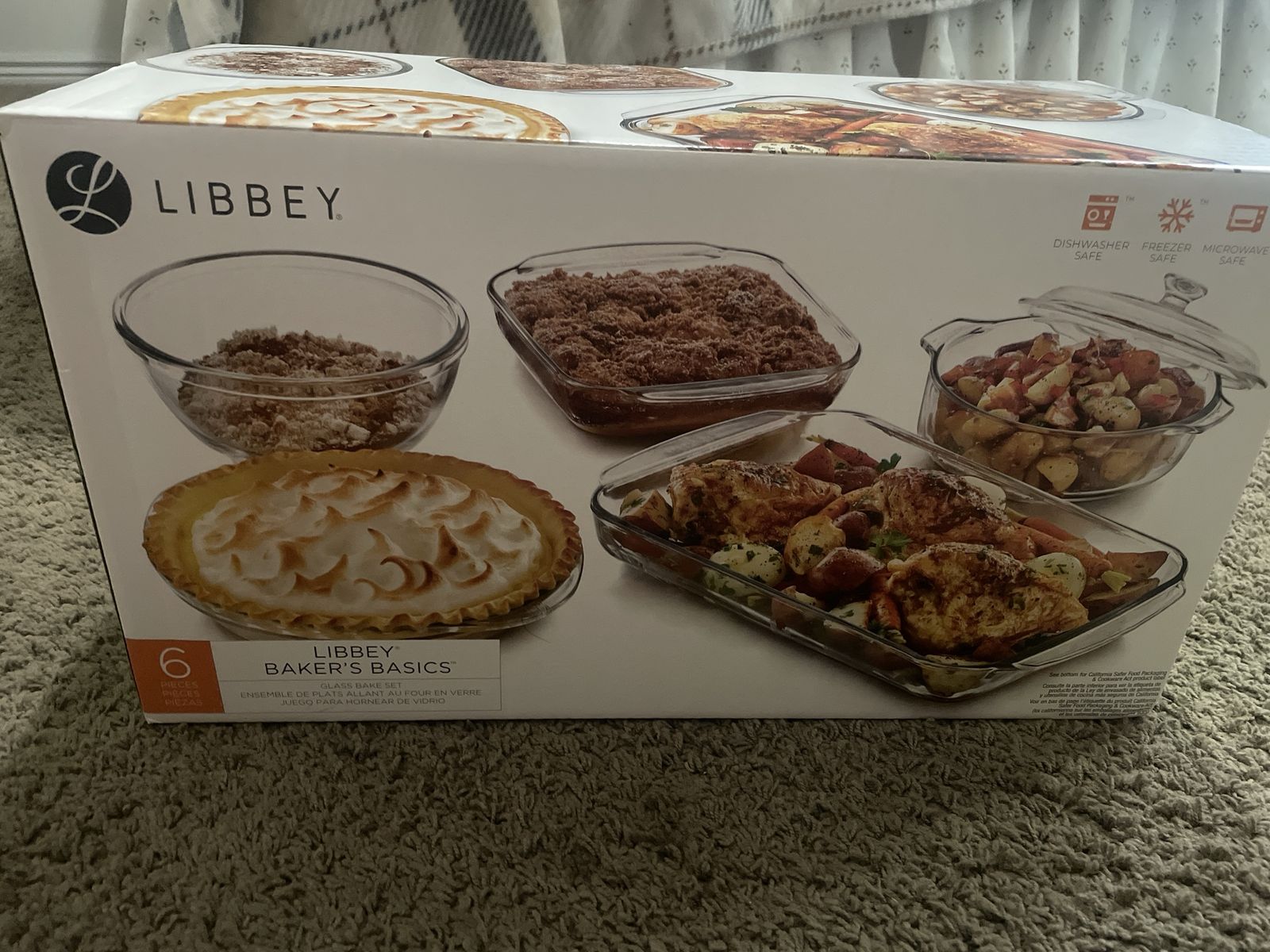 Libbey Baker's Basics 6-Piece Glass Bakeware Set - Dishwasher, Freezer, Microwave Safe