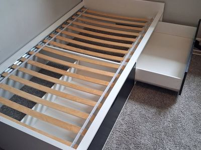 White Twin Bed and Dresser