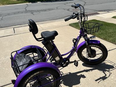 New Purple Electric Trike Fat Tire E-Bike