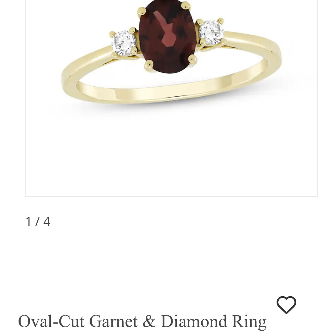 Garnet And Diamond Ring Size 7