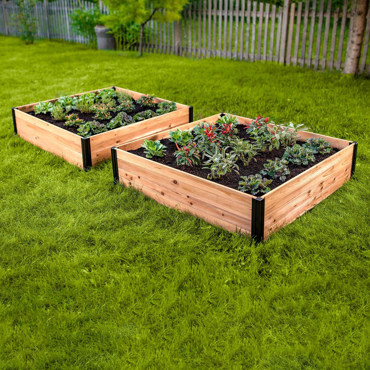 Vita Mezza Modular Garden Bed, 2-pack 4ft x 4ft x 11in 1494003  #86384