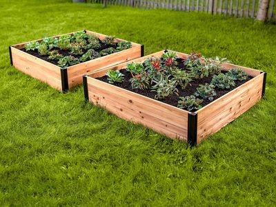 Vita Mezza Modular Garden Bed, 2-pack 4ft x 4ft x 11in 1494003 #86384