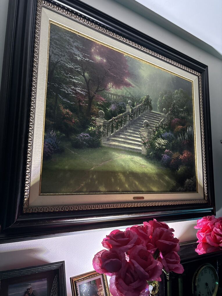Rare Large Framed Thomas Kinkade Canvas 481
