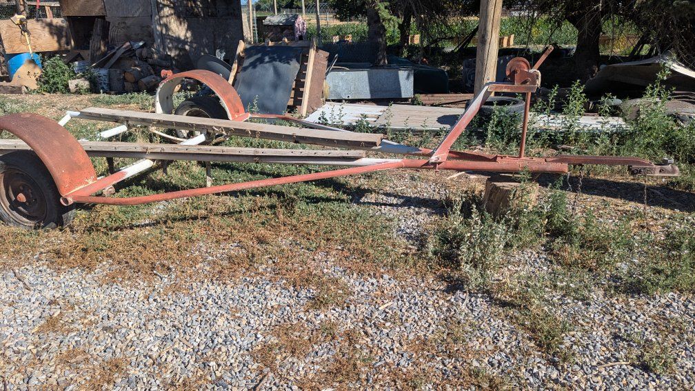 Vintage Utility Trailer - Boat/Multi-Purpose, Heavily Rusted, Needs Restoration