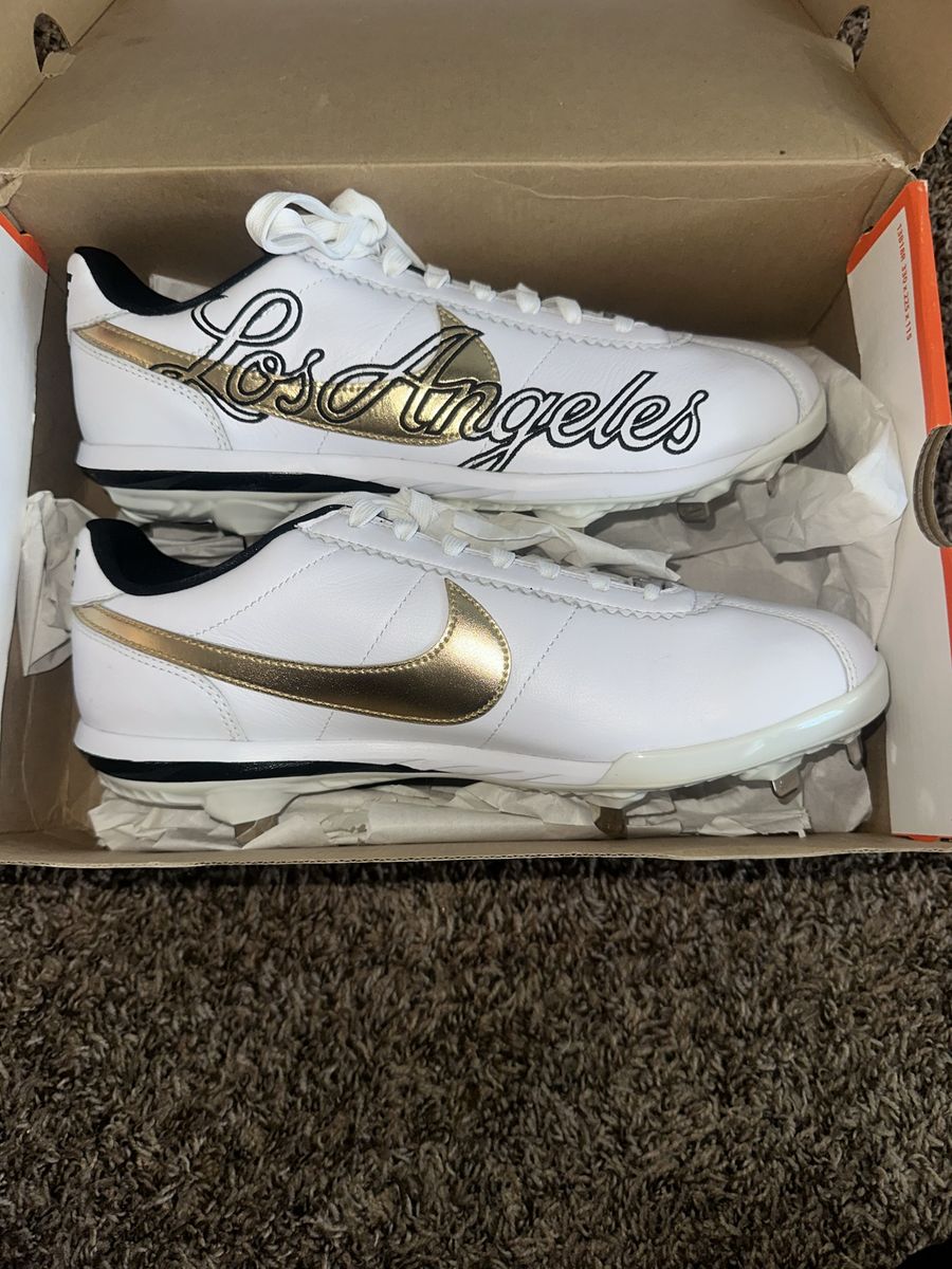 Nike Mens Baseball Cleats White/Gold/Black