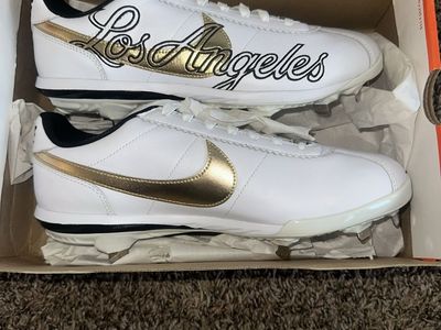 Nike Mens Baseball Cleats White/Gold/Black