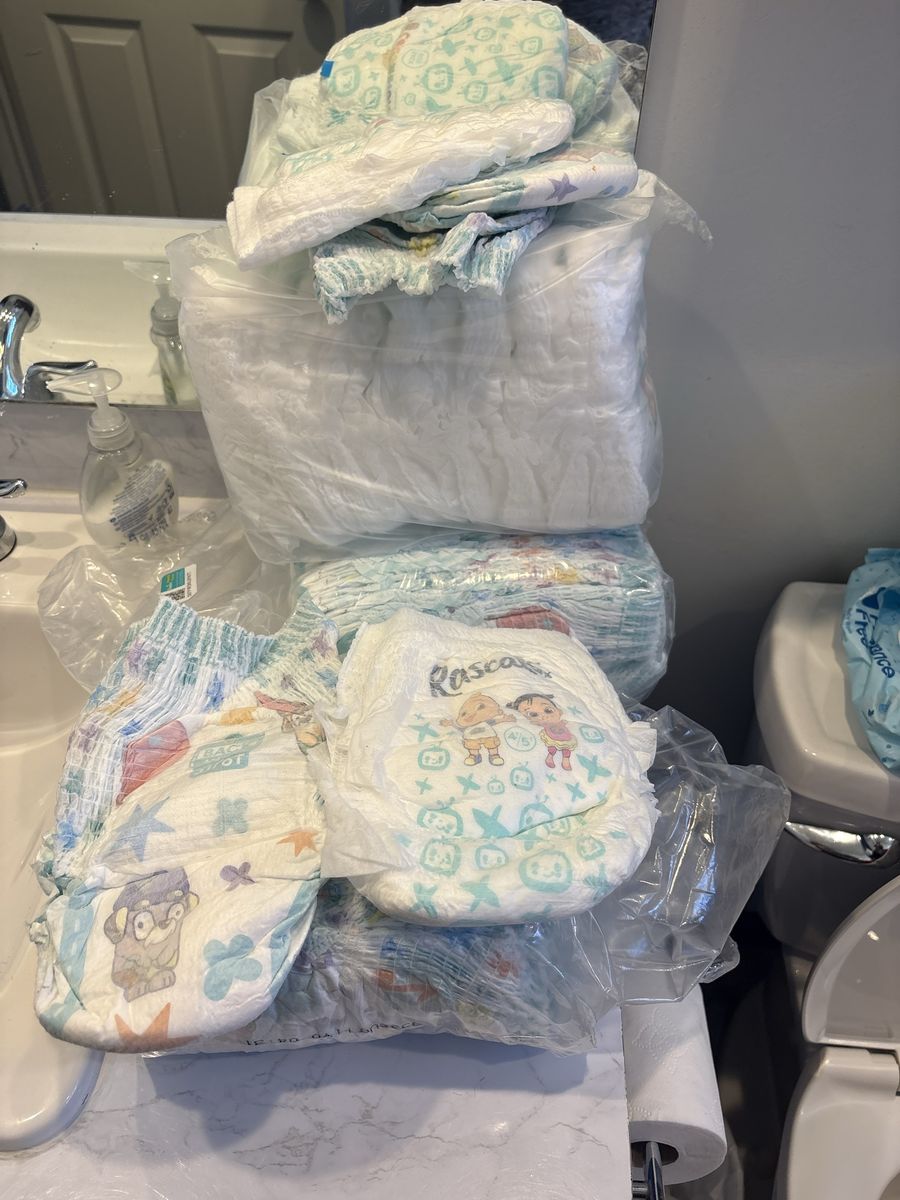 Assorted Baby Diapers & Training Pants Lot (Rascals CoComelon Size 4/5T & 6&5 t Character Pull-Ups)