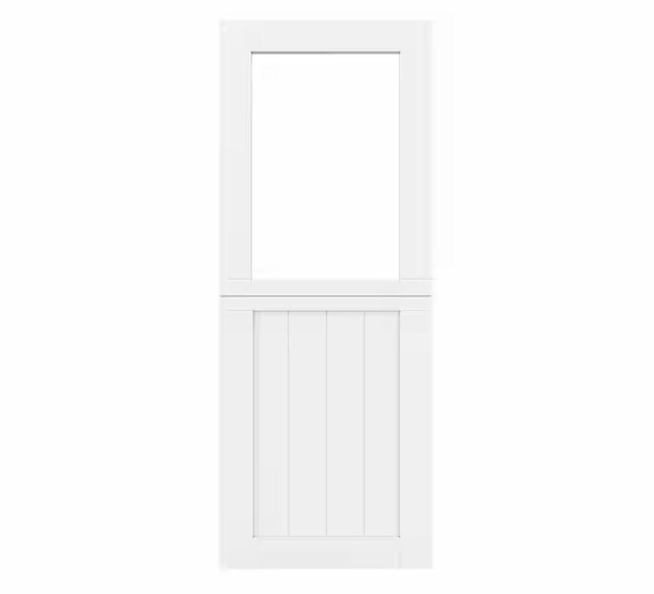 Brand new White Interior Dutch Door with Clear Glass Upper Panel