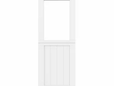 Brand new White Interior Dutch Door with Clear Glass Upper Panel
