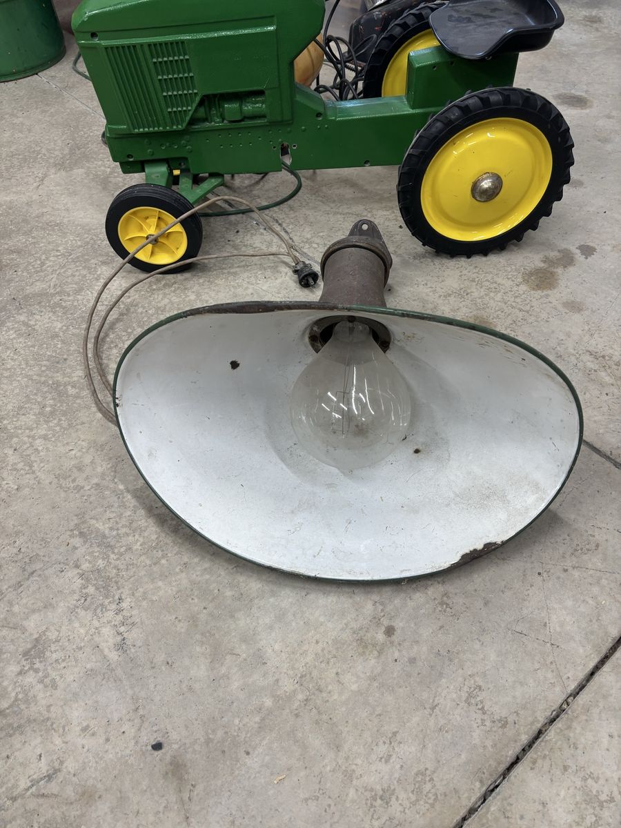 Antique clam shell industrial light.