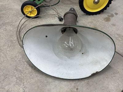 Antique clam shell industrial light.