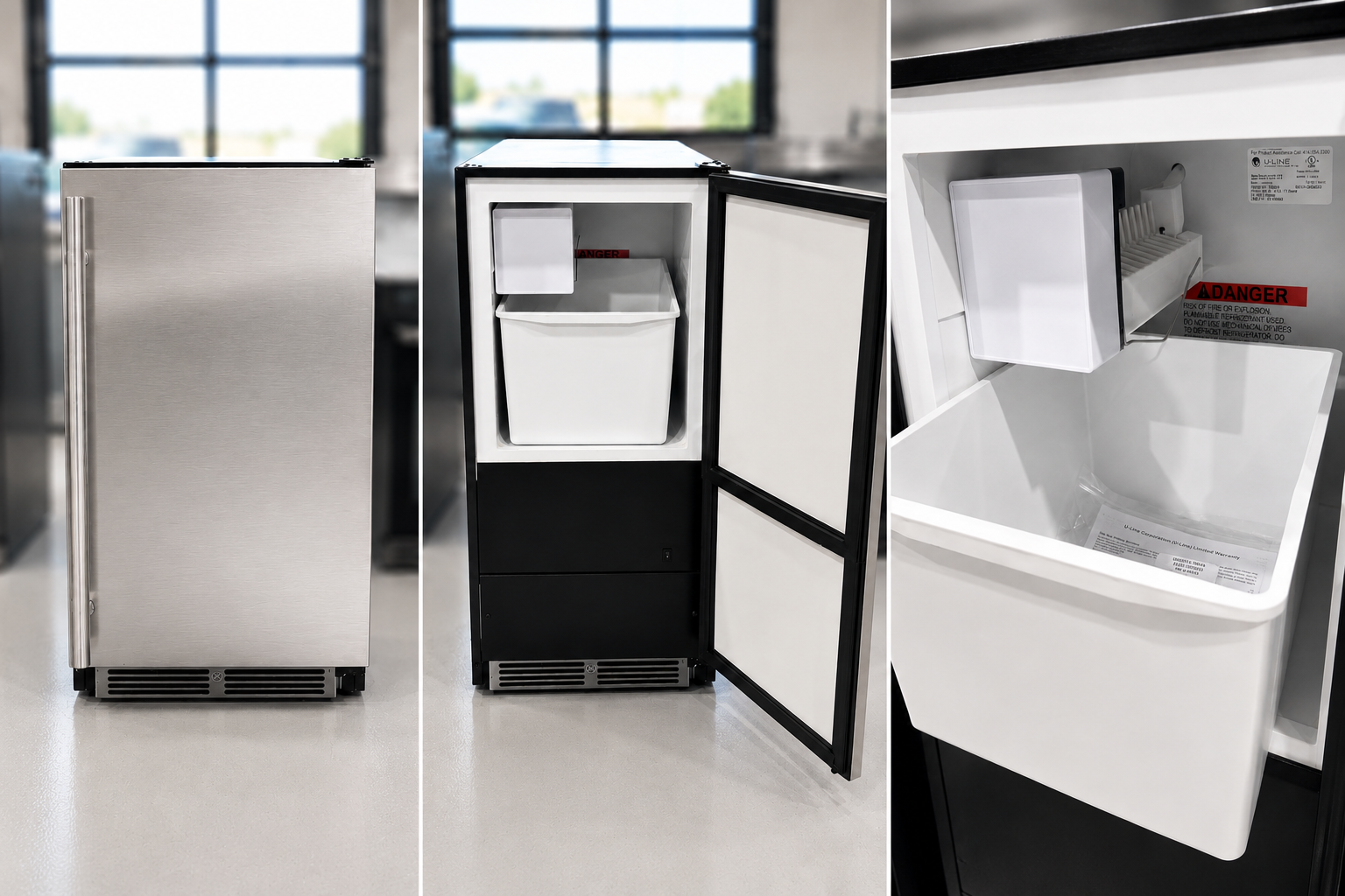 U-Line 15" Stainless Steel Crescent Ice Maker – UHCR115-SS01B