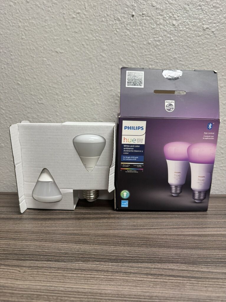 2 Pack Philips Hue White and Color Smart Light Bul