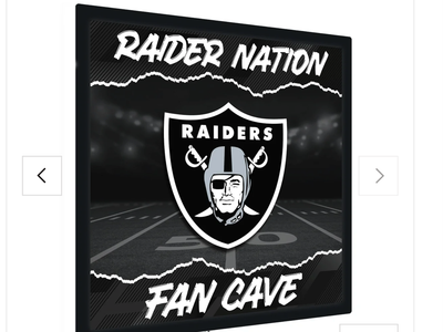 New in box Las Vegas Raiders 23"H x 23"L LED Wall Decor, Edgelite, Square