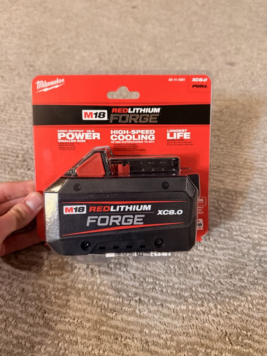 Never Opened Milwaukee M18 Red Lithium Forge 8.0ah battery.