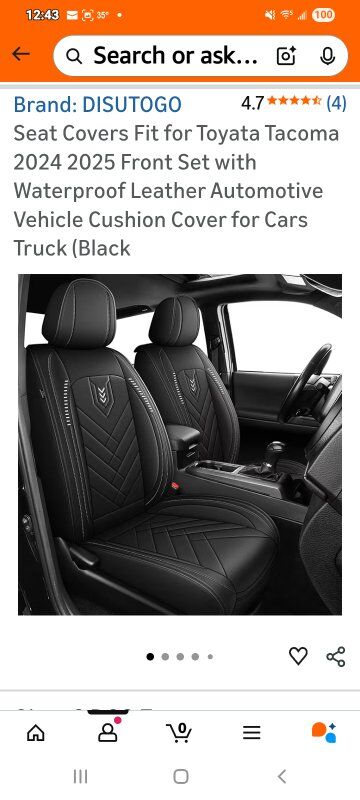 New in Box! Toyota Tacoma Seat Covers (FRONT)