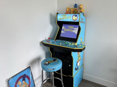 The Simpsons 1 up Arcade Machine with Stool