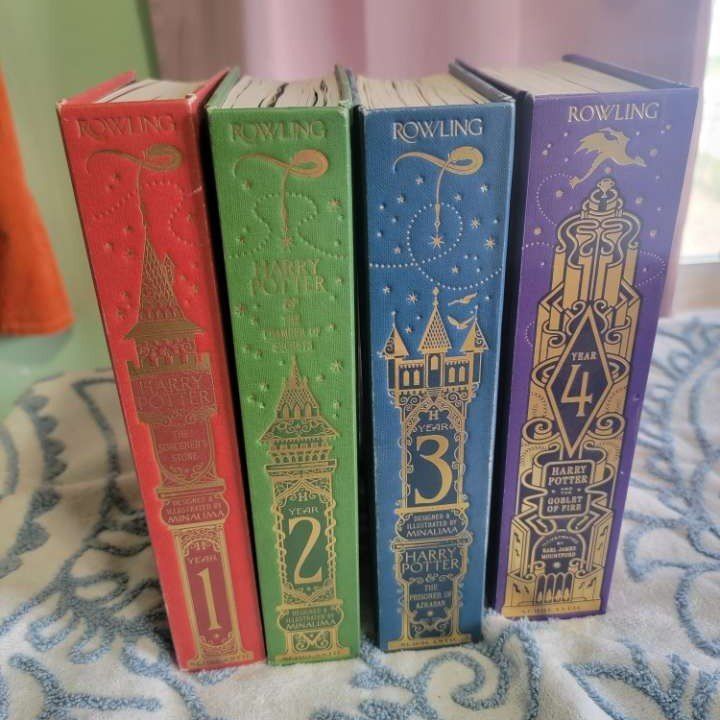 harry potter illustrated editions. book 1-4