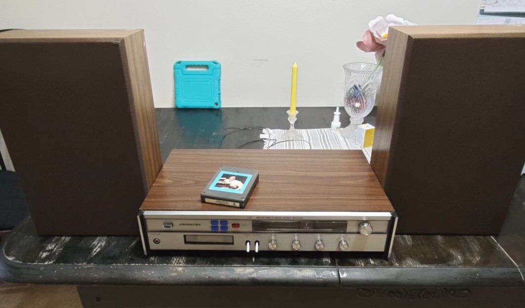 Vintage Soundesign 4414 AM/FM Stereo Receiver 8-Track Player w/ Speakers - Serviced & Tested
