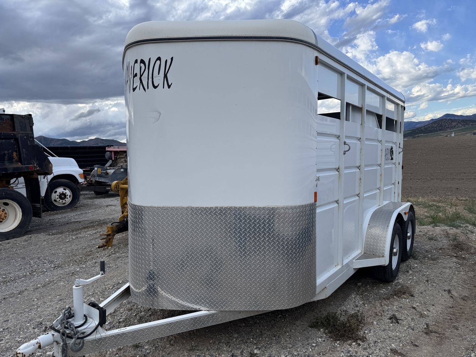Maverick White Bumper Pull Horse Trailer