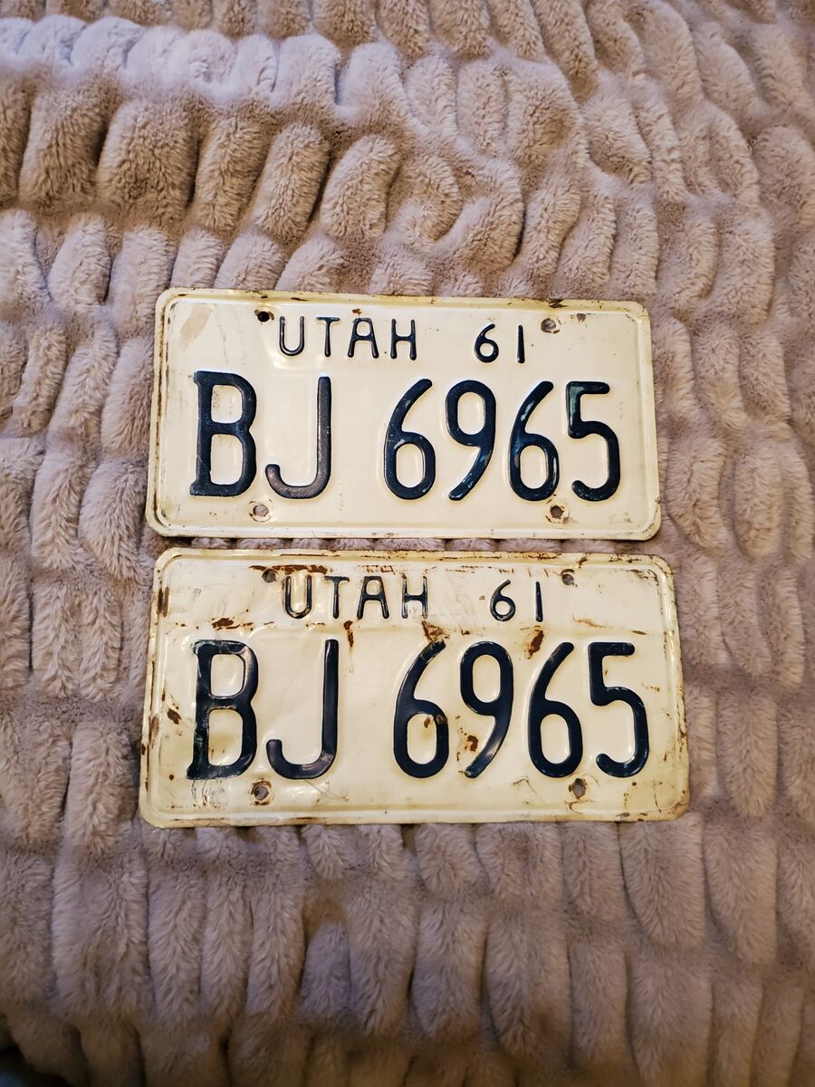 Utah 1961 License Plates