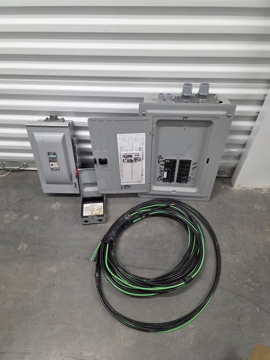 Electrical 100A Sub panels shut off box and wire bundle est 35 ft