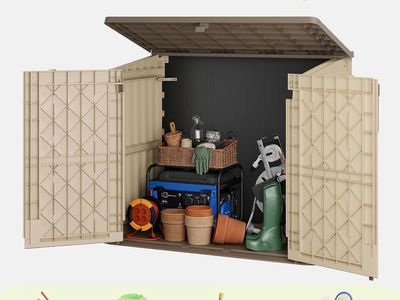 36 Cu. Ft. Horizontal Storage Shed - Waterproof Resin, Lockable, Versatile Outdoor Storage