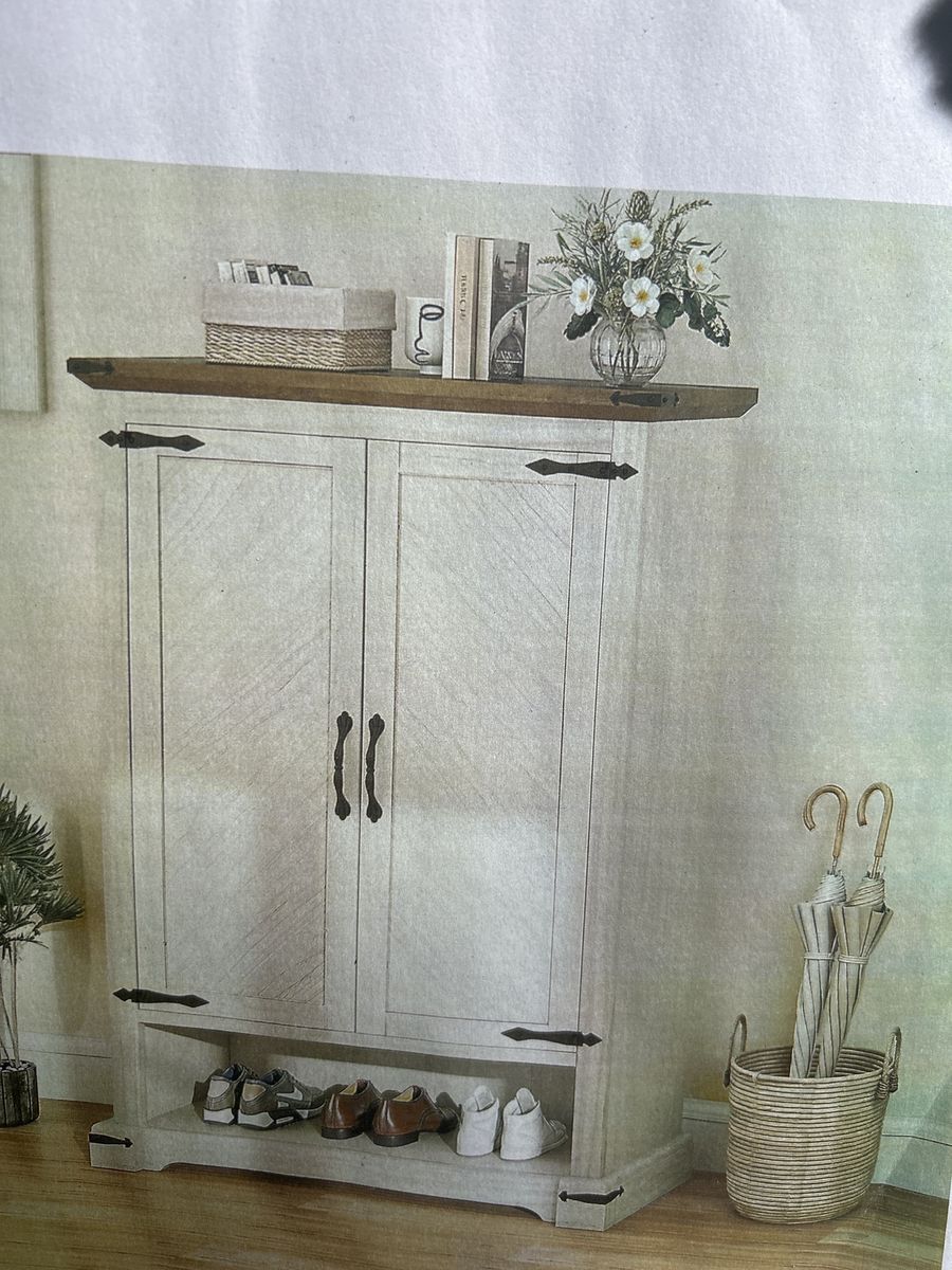 Farmhouse Shoe cupboard cabinet NEW
