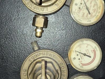 Vintage Victor Equipment Company Oxygen & Acetylene Regulators with Gauges Pair