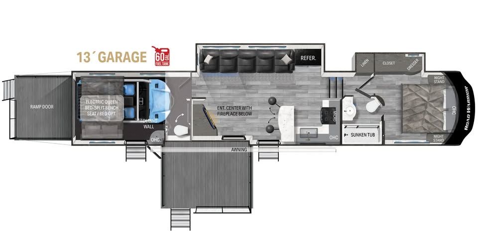 2021 Heartland Road Warrior 4275RW Luxury Toy Hauler RV