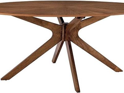 Modway Crossroads 71" Oval Wood Dining Table, Walnut