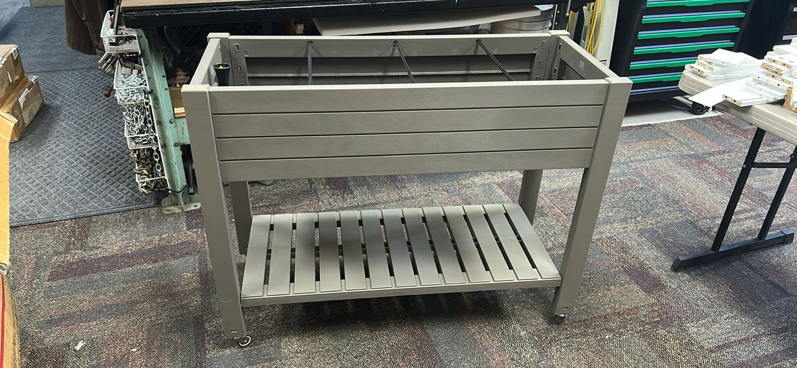 Raised Garden Bed Planter Box with Shelf and Wheels