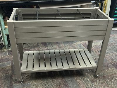 Raised Garden Bed Planter Box with Shelf and Wheels