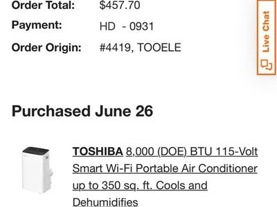Toshiba Portable Air Conditioner with Auto-Swing - Evenly Distributes Cool Air