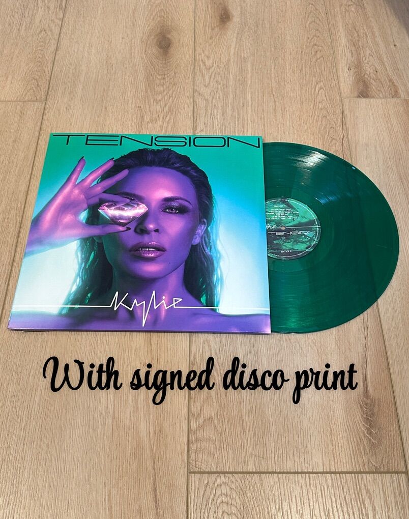 Kylie Minogue-SIGNED Tension Green Vinyl-SEALED