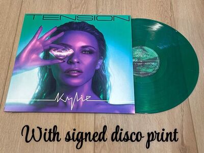 Kylie Minogue-SIGNED Tension Green Vinyl-SEALED