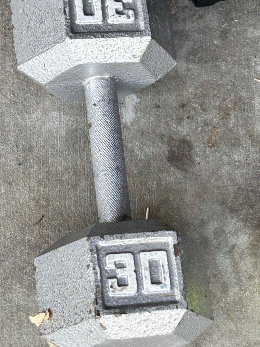 Barbell 30Lb Cast Iron Hex Dumbbell, Single