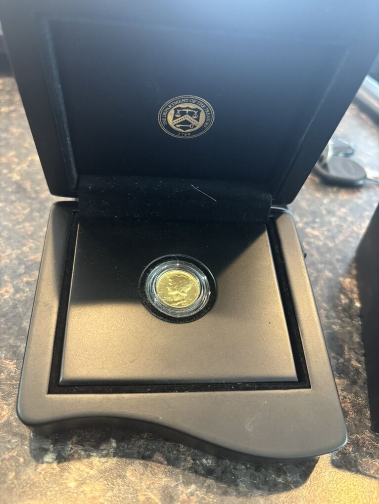 2016 1/10 Gold Mercury Dime