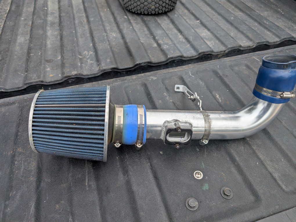 Used Cold Air Intake Kit with Blue Filter & Aluminum Piping - Performance Upgrade