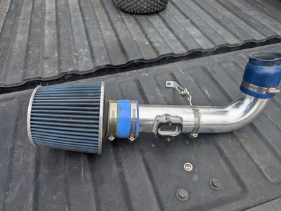 Used Cold Air Intake Kit with Blue Filter & Aluminum Piping - Performance Upgrade