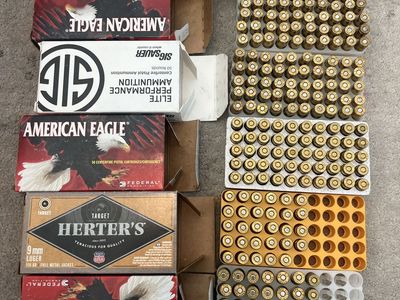 Assorted 9mm Luger Ammunition Lot - American Eagle, Herter's, Sig Sauer