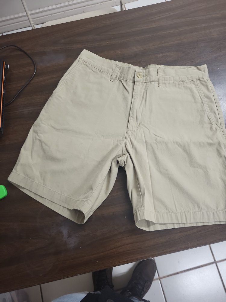 Khaki Men's Chino Shorts - Size 32, Everyday Casual Wear